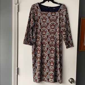 NWT The Limited brown Paisley Sheath Dress Size 12